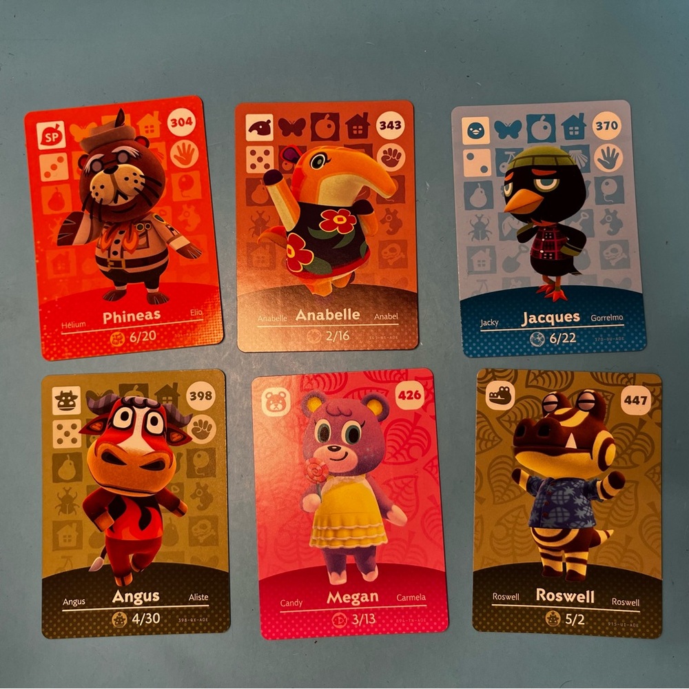 Nintendo Animal Crossing Amiibo Cards - New Lot 1 (6 cards)